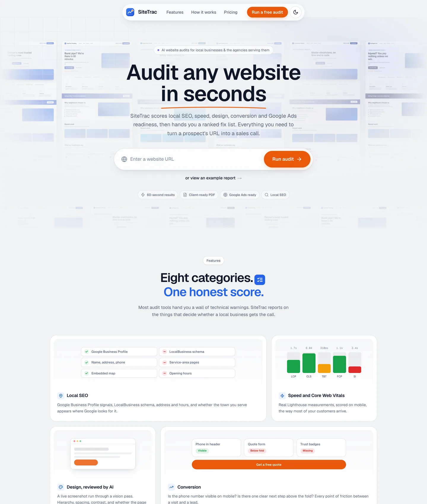 The SiteTrac website