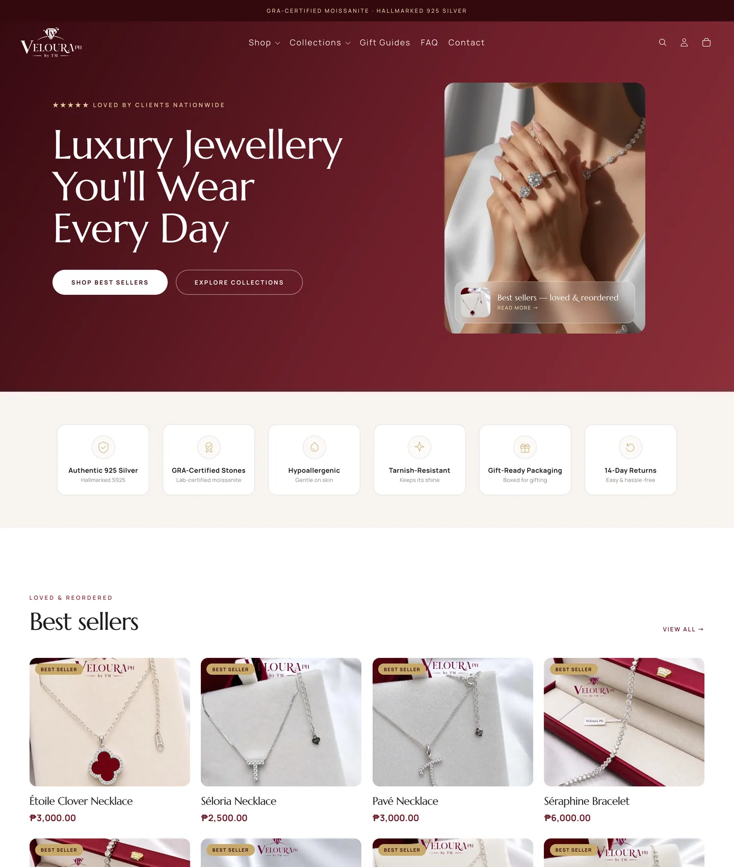 The Veloura PH website